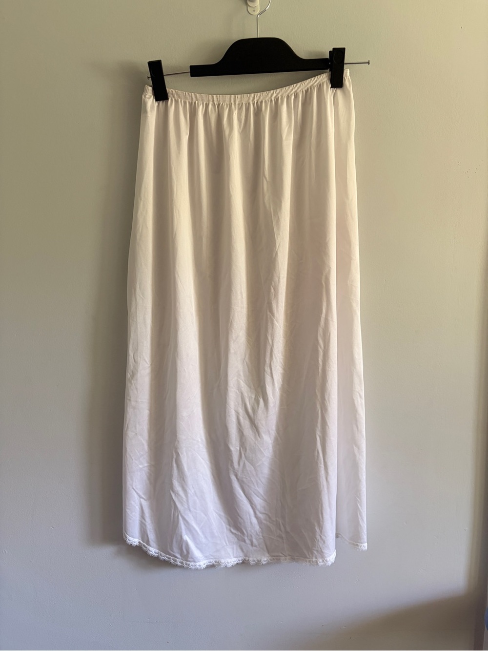 Vanity Fair Vintage White Midi Slip Skirt Liner Large